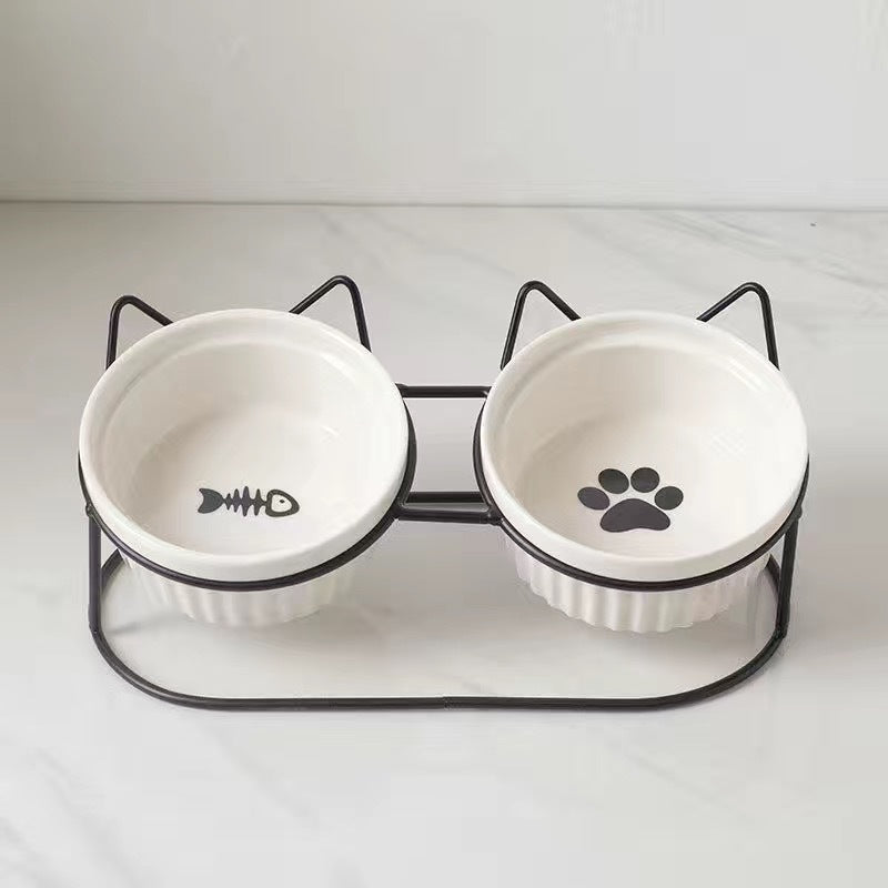 Petpal Accessories Ceramic Cat Bowl Set for Stylish Feedings