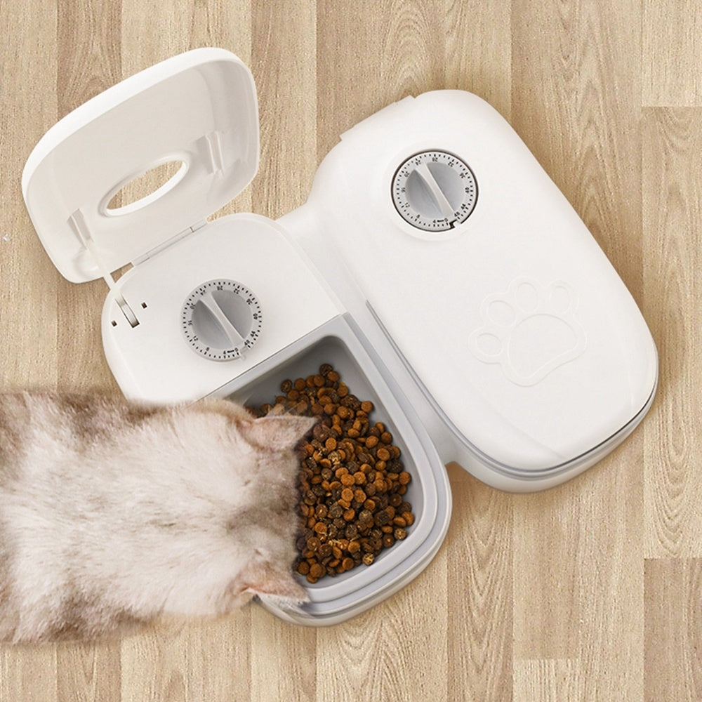 Pink Single Meal Pet Feeder – Minimalist one-meal automatic pet feeder in pink