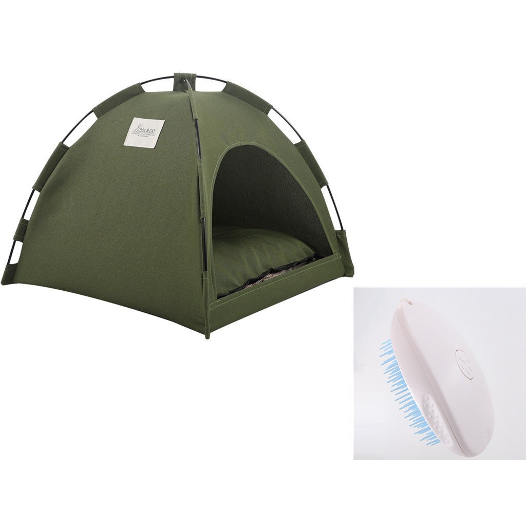Petpal accessories cat cooling tent in green with a comfortable cushion for outdoor relaxation