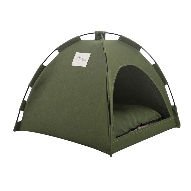 Petpal Accessories Cat Cooling Tent in Green with Comfortable Sleeping Pad for Indoor and Outdoor Use