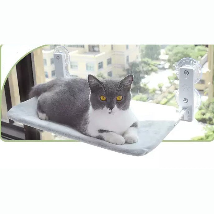 Comfortable cat window hammock by Petpal accessories with secure suction cups and plush fabric for relaxation