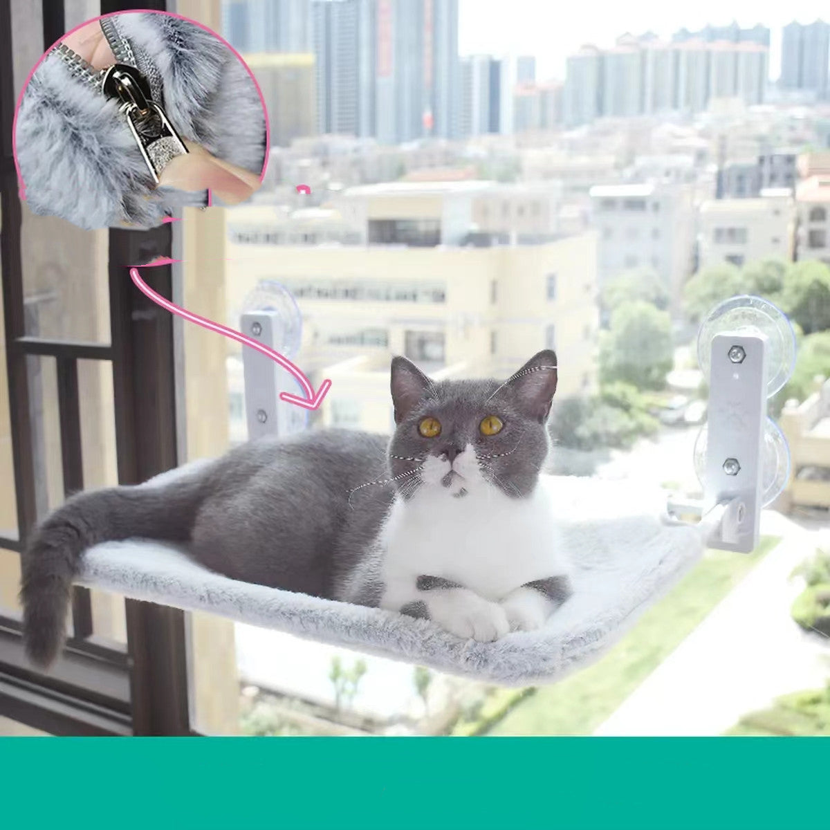Comfortable and durable cat window hammock by Petpal accessories for sunbathing and lounging