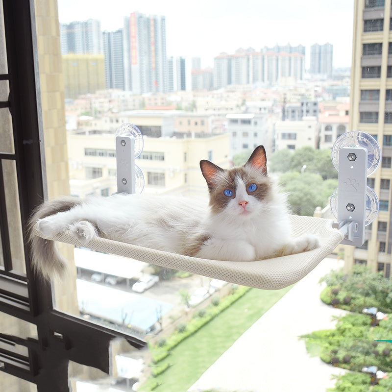 Durable suction cups holding cat perch securely