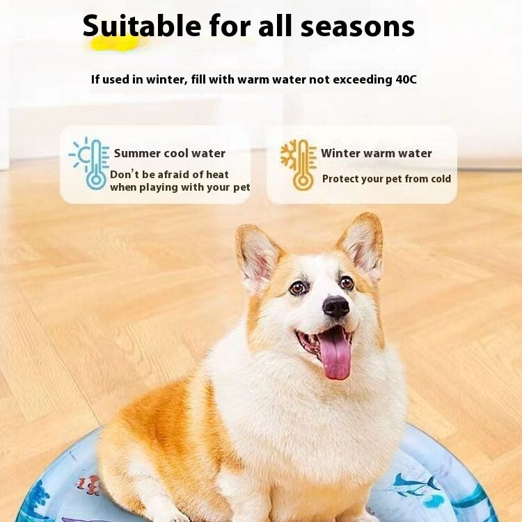 Cooling pet water bed designed for all seasons, ideal for pets to stay comfortable indoors and outdoors