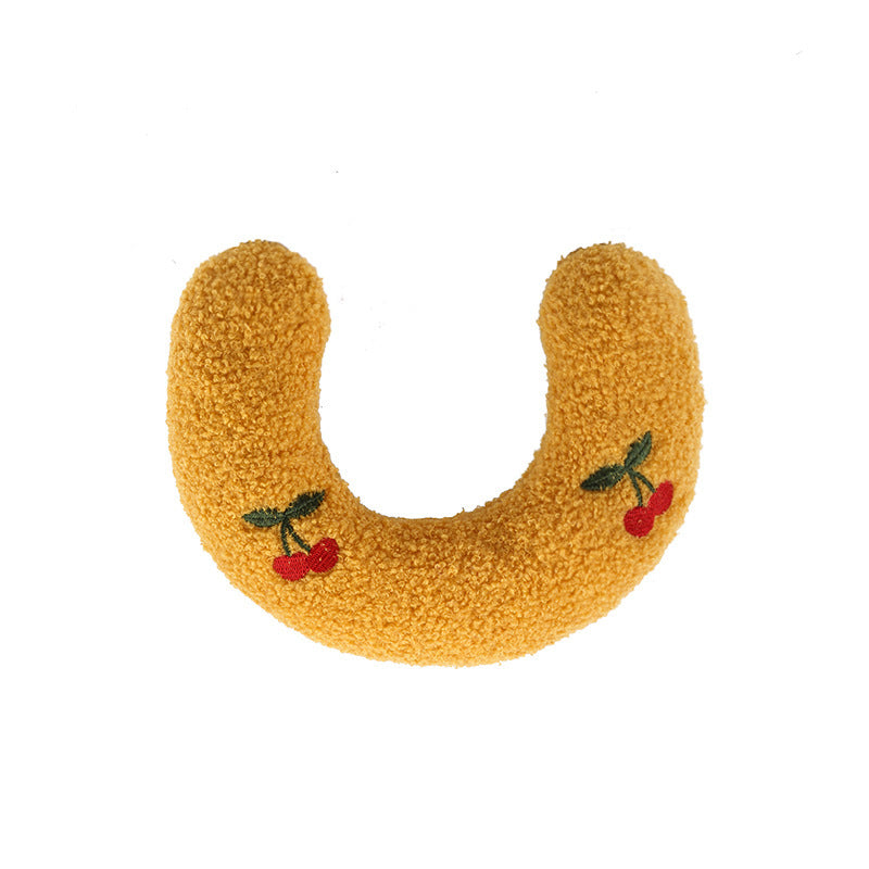Yellow Soft Plush Pet Neck Protector – Ideal for Puppy Sleep Support