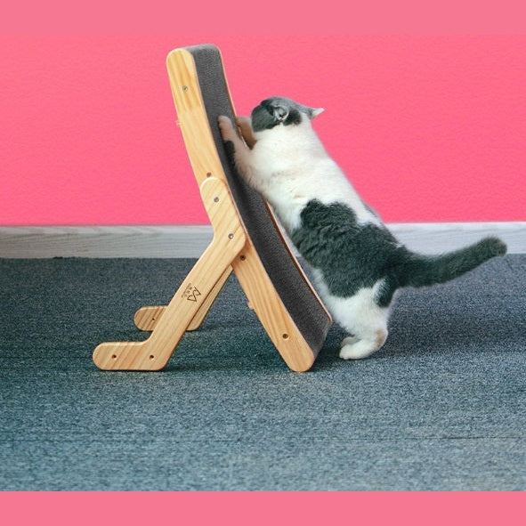 Deformation cat bed with wooden frame and fabric surface for playful cats climbing and scratching