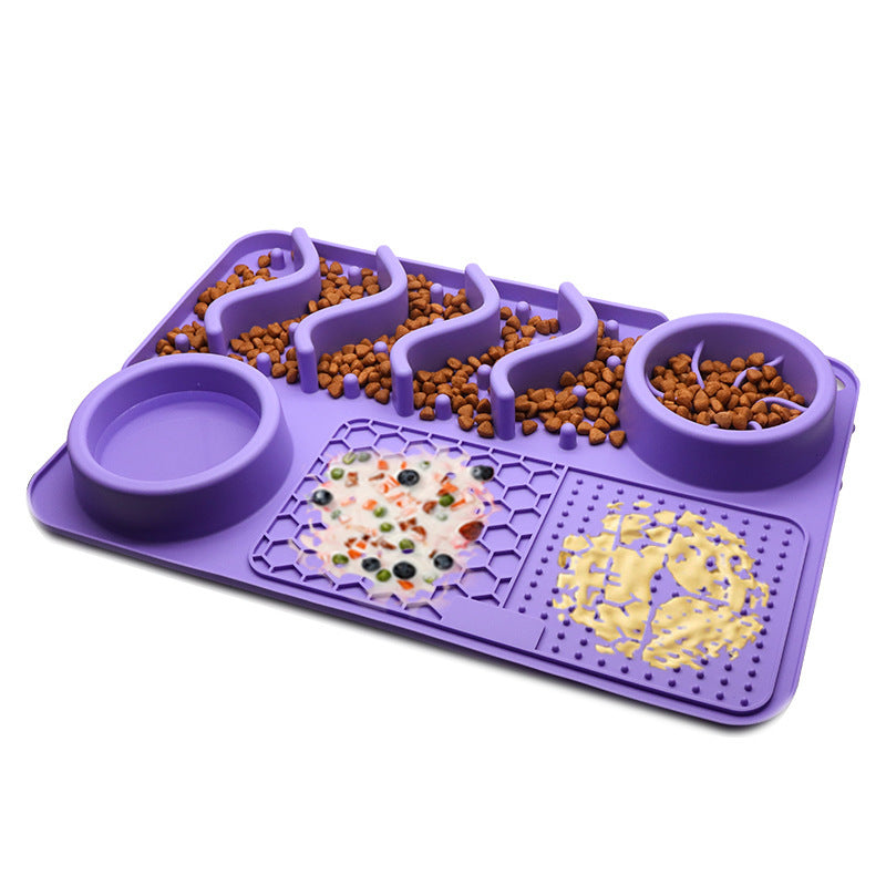 Petpal accessories dog licking pad silicone in purple with various textures for feeding dogs