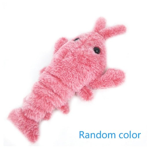 Electric jumping shrimp cat toy in random color for engaging playtime with pets