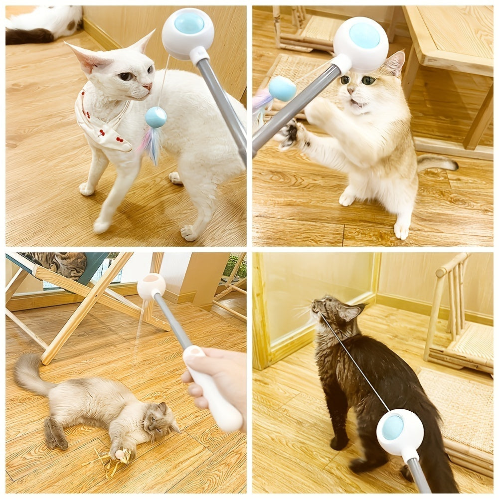 Petpal indoor cat exercise toy in use, engaging multiple cats in playful activities indoors