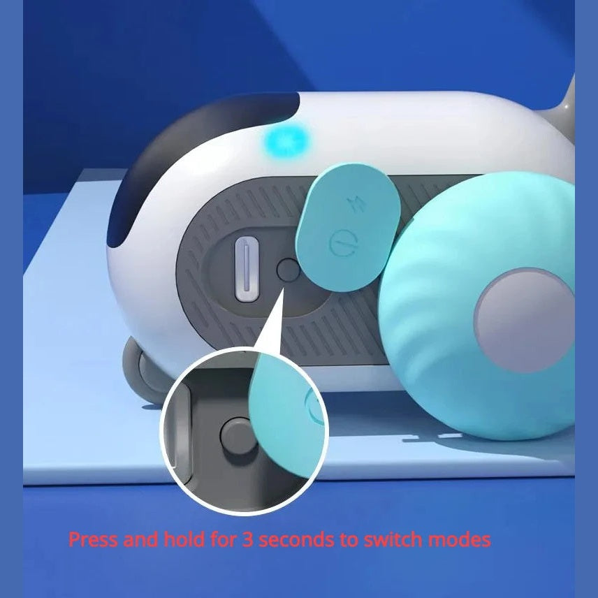 Interactive Cat Car Toy with easy mode switch button and sleek design for playful cats