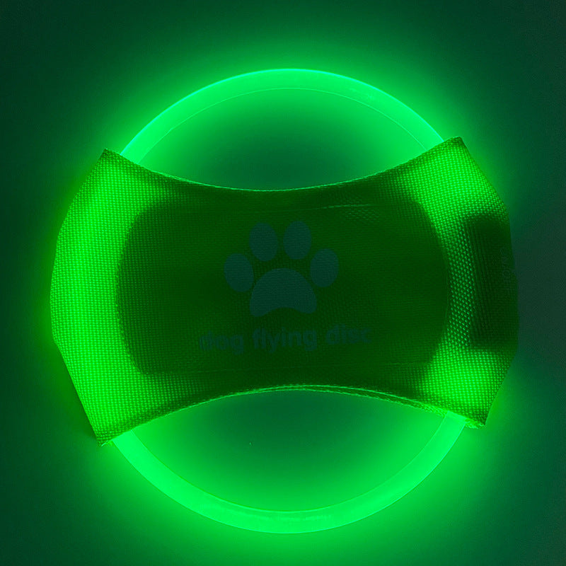 Petpal LED dog flying disc in bright green design for nighttime play and outdoor fun
