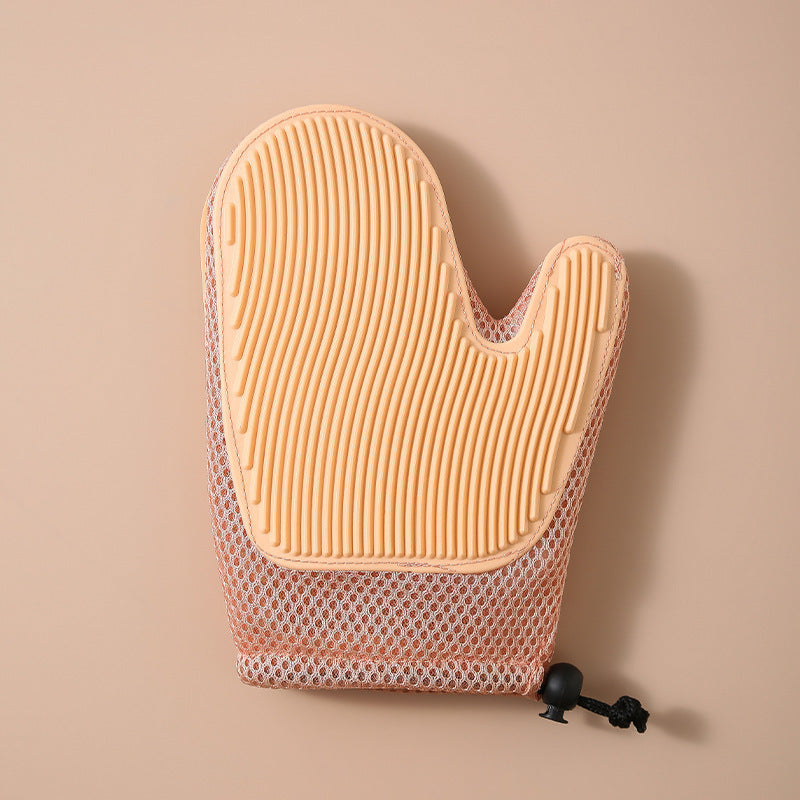 2-in-1 pet grooming glove designed for effective brushing and bathing of pets