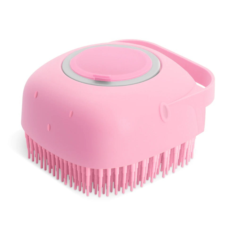 PetPal massager brush lathering shampoo during bath