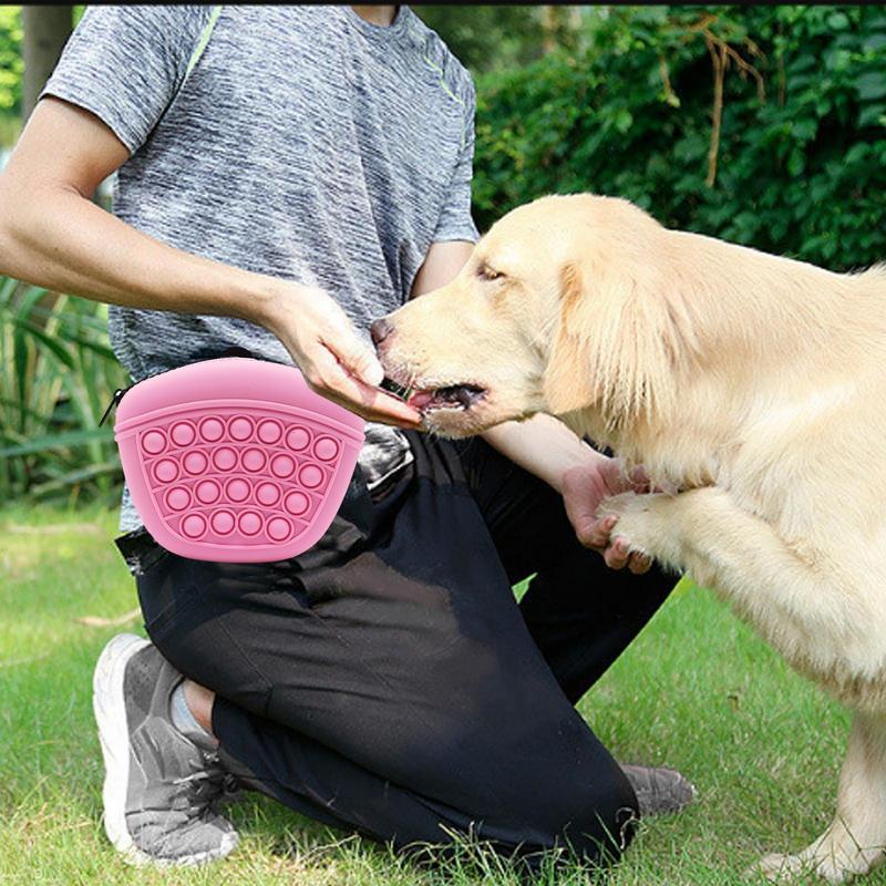 Petpal Accessories Portable Pet Treat Storage Bag in Pink for Easy Outdoor Feeding