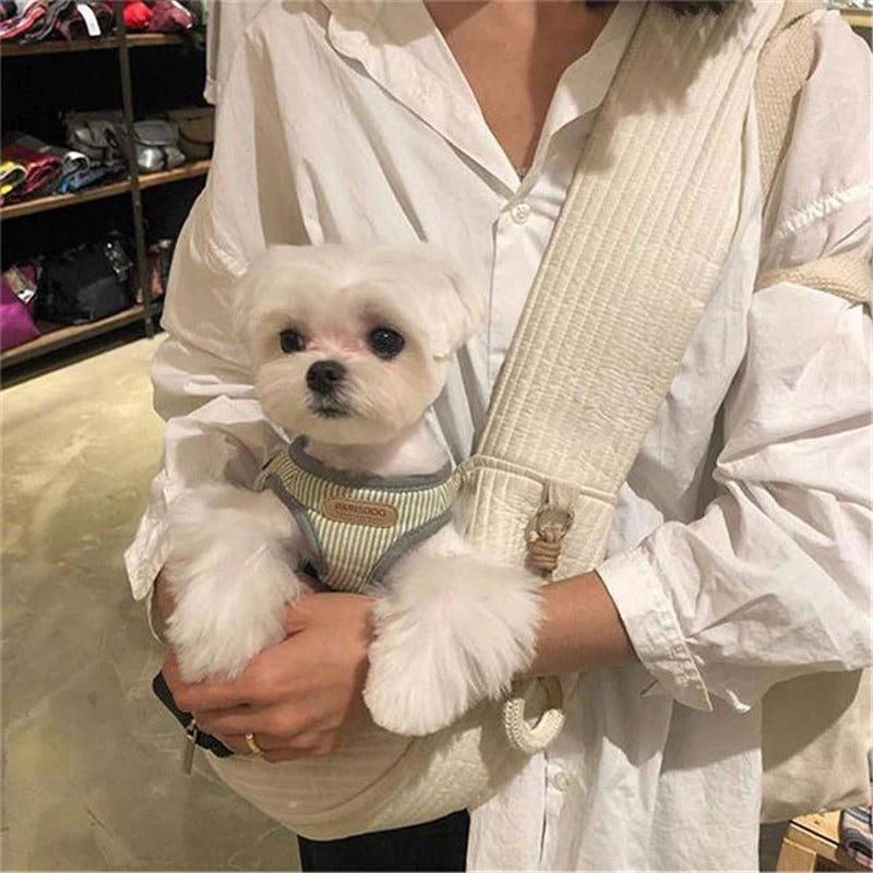 Soft cushion dog travel bag with comfortable design for pet owners on the go