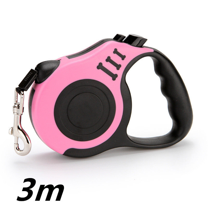 Petpal Accessories Telescopic Dog Leash in Pink with a 3-meter retractable design for easy control