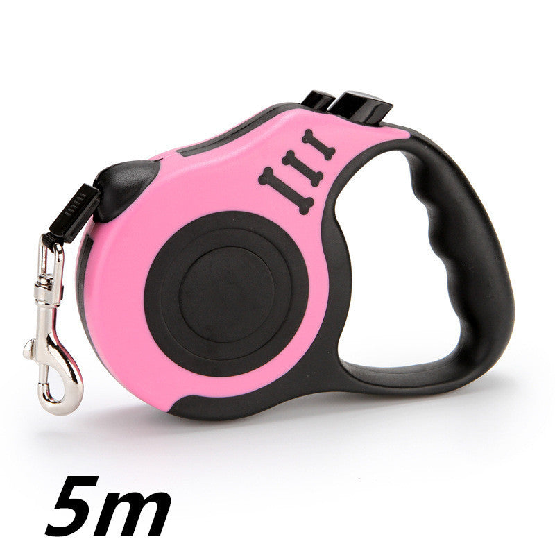 Petpal accessories telescopic dog leash in pink with a 5m retractable cord for easy control