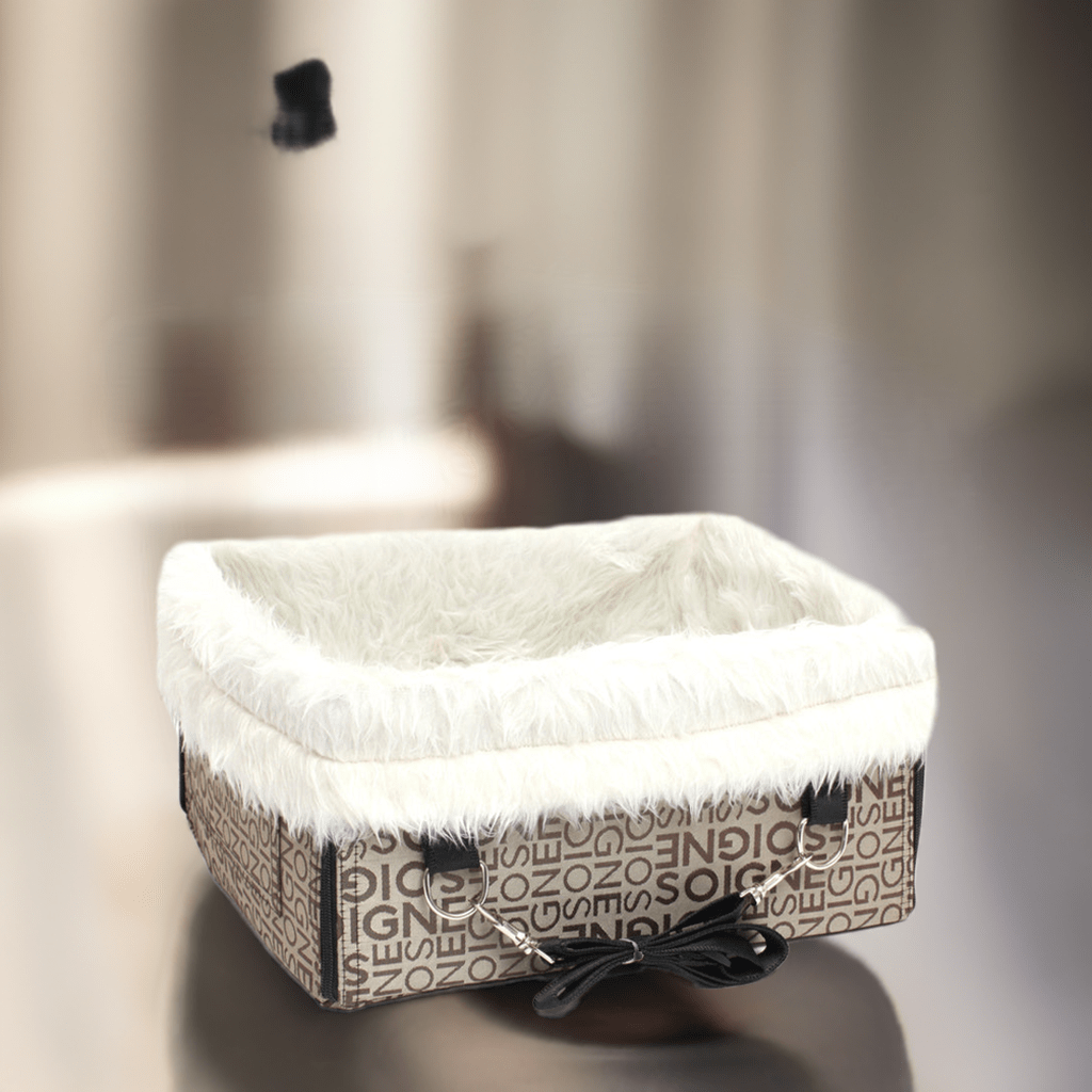 Stylish waterproof dog car pad with soft fur lining for pet comfort during travel