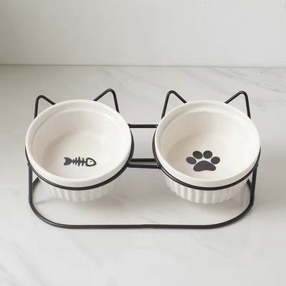 Petpal Accessories Ceramic Cat Bowl Set for Stylish Feedings