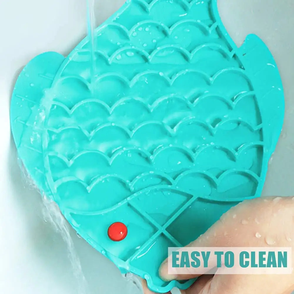Anti gulping pet feeder in teal color with easy to clean design for preventing fast eating in pets