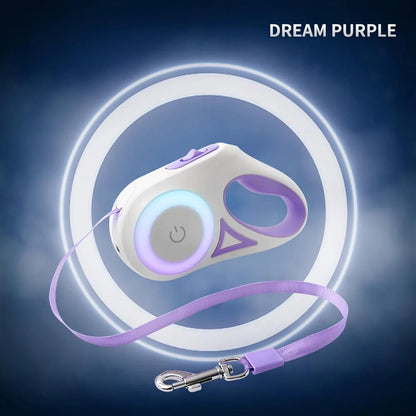 Petpal Dream Purple Automatic Pet Leash Extension with Light and Soft Grip Handle