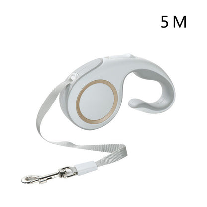 Petpal automatic pet traction rope in white with a 5M retractable leash for easy pet walking