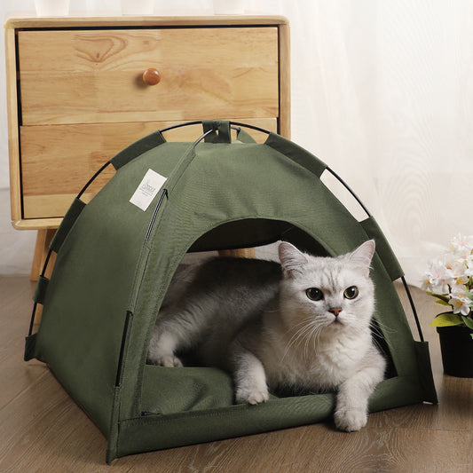 cat-cooling-tent-olive-green-with-cat-inside
