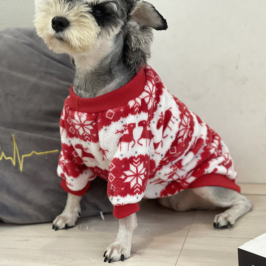 Winter Warm Padded Dog Clothes Christmas Pet Sweater.