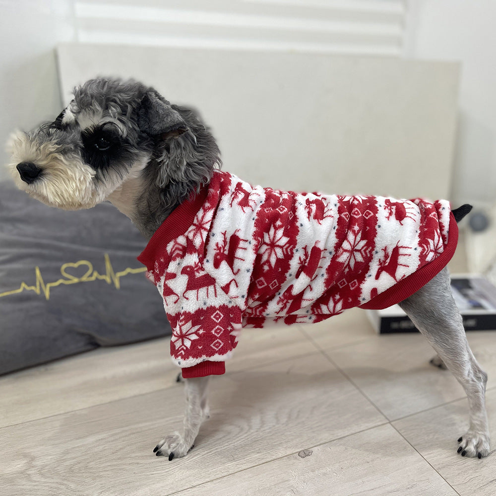 Winter Warm Padded Dog Clothes Christmas Pet Sweater.