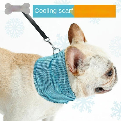 Adjustable cooling dog neck scarf for heat relief