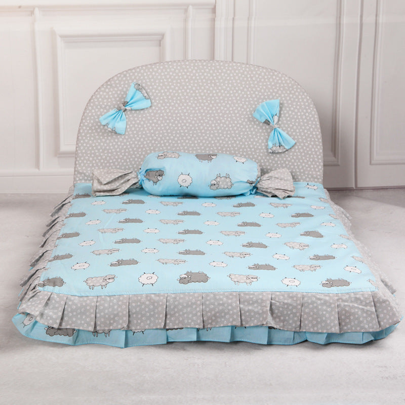 Soft and stylish creative dog mat with playful sheep designs and decorative bows for pet comfort