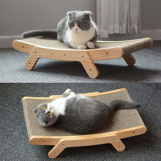 Deformation cat bed by Petpal accessories with wooden frame for comfortable lounging and scratching