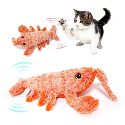 Electric jumping shrimp cat toy designed for interactive play and engaging cats with fun movements