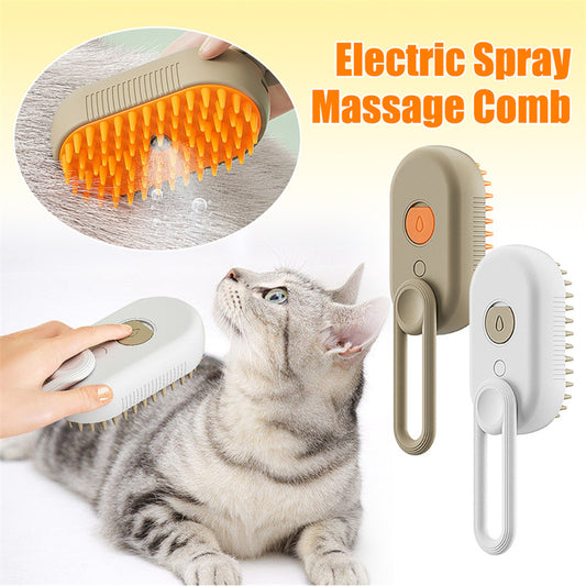 Electric Pet Grooming Comb with Spray Massage