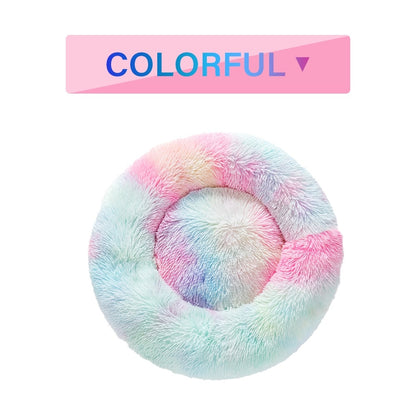 Colorful fluffy donut dog bed for ultimate comfort and relaxation for pets