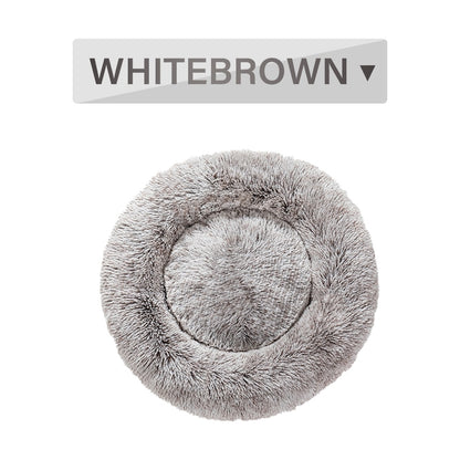 Fluffy donut dog bed in gray color providing ultimate comfort for pets to rest