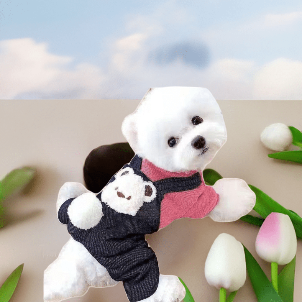 Pet Poodle Dog Clothes Cotton-padded Coat Four-leg Fleece-lined.