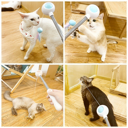 Petpal indoor cat exercise toy in use, engaging multiple cats in playful activities indoors