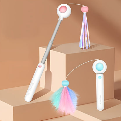 Petpal accessories indoor cat exercise toy with colorful feathers and ribbons for playful felines