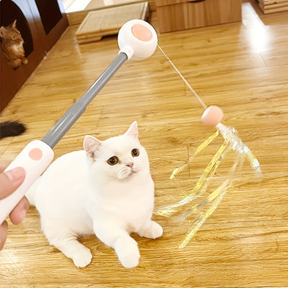 Petpal indoor cat exercise toy with interactive wand and shiny ribbons for playful cats