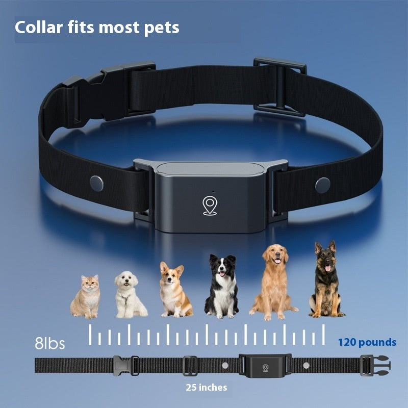 Petpal accessories pet tracking collar designed for pets from 8 to 120 pounds with adjustable sizing.