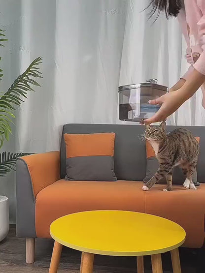 Cat drinking from stainless steel pet water fountain – PetPal Accessories