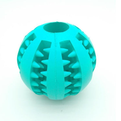 Petpal rubber dog ball toy in turquoise with textured spikes for interactive play
