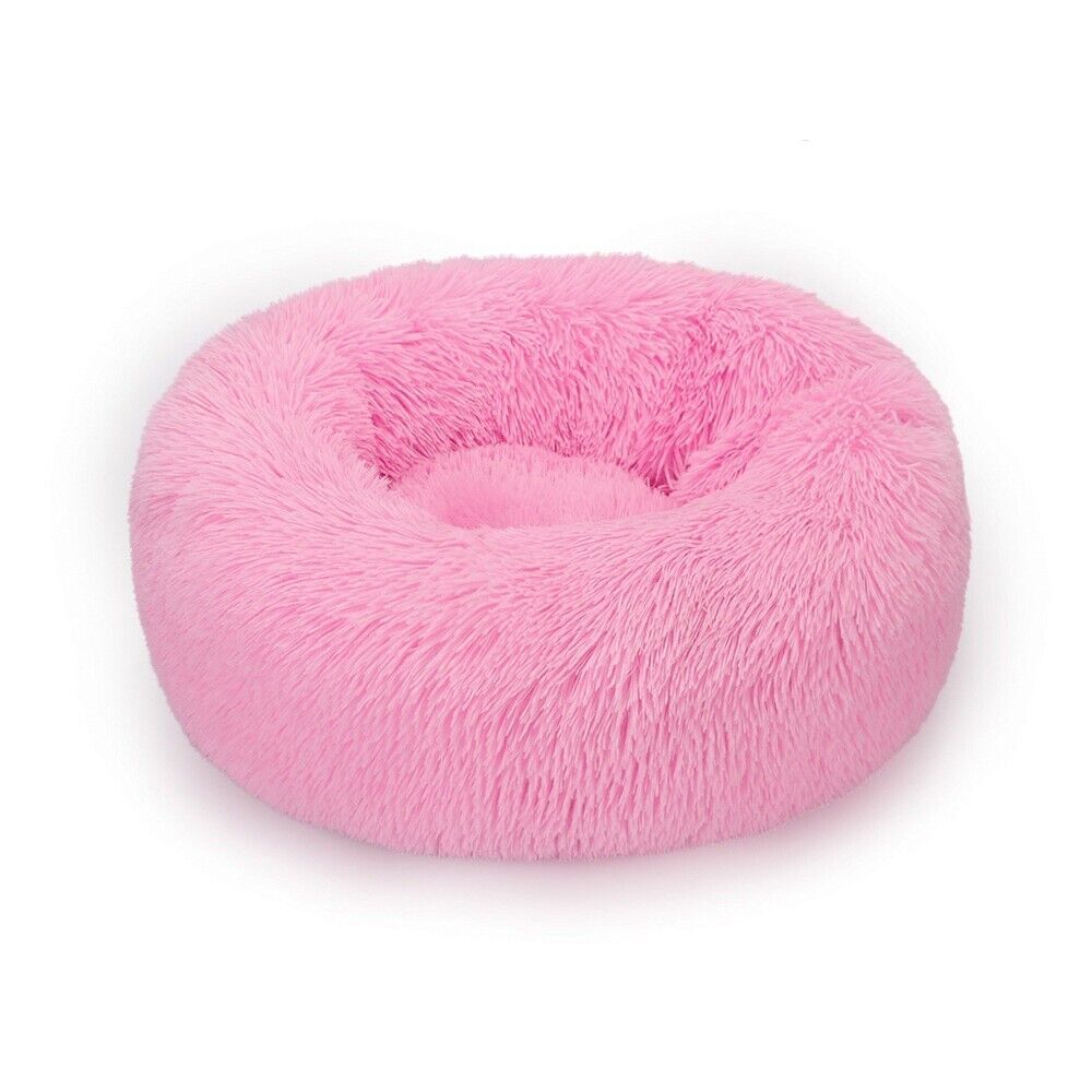 Soft pink washable pet bed plush for ultimate comfort and easy cleaning